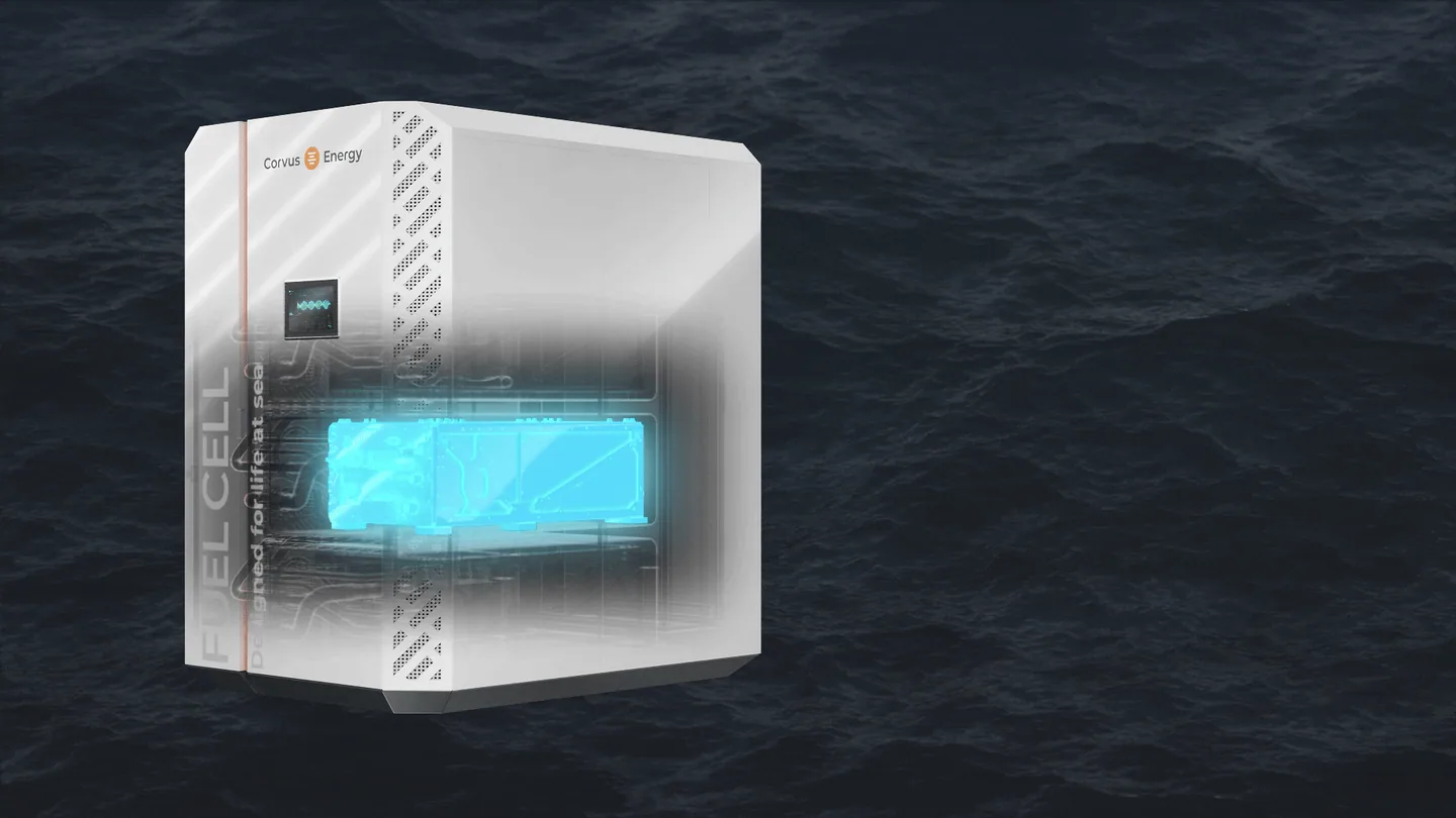 Pelican Marine Fuel Cell by Corvus Energy, animated cutaway